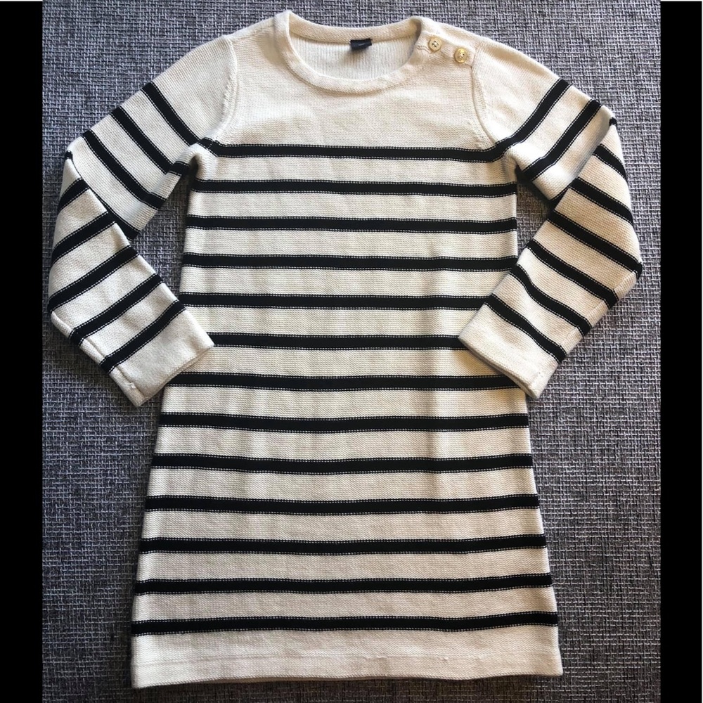 Gap Kids size 5 cream and black striped sweater dress girls clothes
